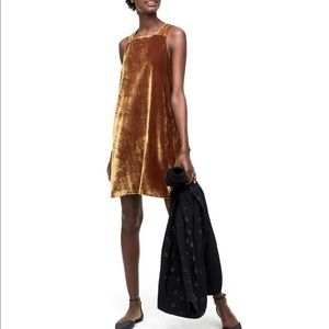 Loft Gold Velvet Jumper dress